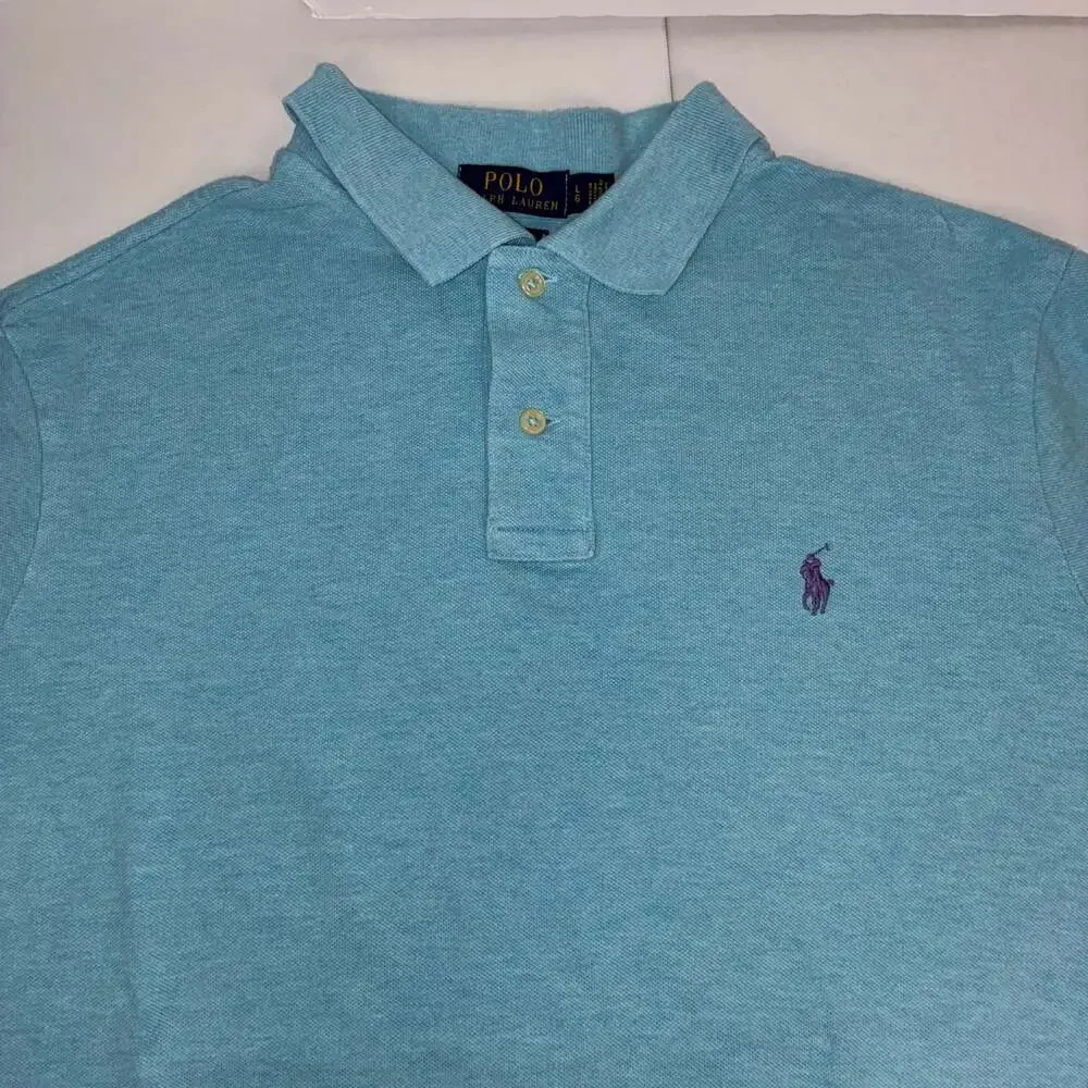 Polo Ralph Lauren Classic Fit Light Blue Short Sleeve Polo Shirt Men's Size L